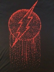 DC Comics The Flash Lightning Bolt Satin Bleed Design Black T-shirt Official New