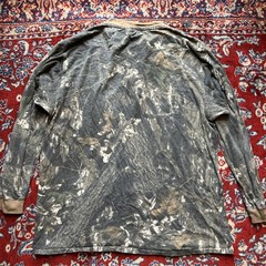 Vintage Ace Sportswear Shirt Mens XL Brown Mossy Oak Camo Henley Long Sleeve USA
