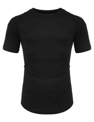 Muscle Fit Tshirt Men Gym Shirts Crewneck Workout T-Shirt Short Sleeve Muscle…