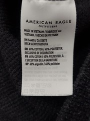 American Eagle Waffle Knit Shirt Mens XL Gray Super Soft Standard Thermal