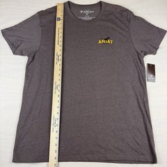 Ariat Bison Sketch Shield T-Shirt Men’s XL Brown Heather Graphic Tee NEW