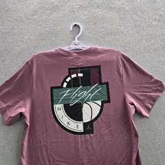 Jordan Men Shirt M Purple Graphic Nike Air Flight Jumpman Logo Short Sleeve
