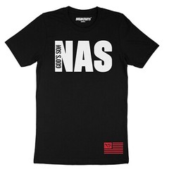Men’s Urban Queens Rapper Nas God Son Street Design Graphic Tee Hip Hop T Shirt