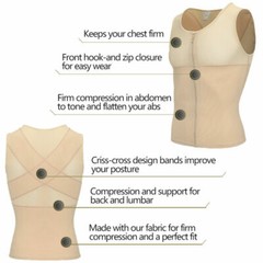 Mens Compression Vest Slimming Body Shaper Tummy Control Gynecomastia Undershirt