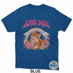 Alpha Male Funny Kitten Rainbow Floral T-Shirt