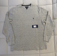 Polo Ralph Lauren Waffle Knit Long Sleeve Sleep Shirt Men’s Size XL Heather Grey