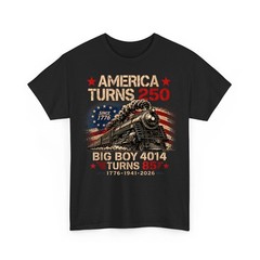 Big Boy 4014 Steam Engine Train America Turns 250 Years Unisex T-Shirt