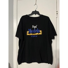 Modelo Especial Papa Beer Graphic T-Shirt Mens 2XL Black Short Sleeve Tee 501