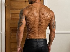 Sexy mens Gold Men’s Mesh Chain Tank Top – Fashion Shirt | XL