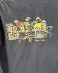 Panama Jack Logo Parrot-dise Navy T-Shirt L 100% Cotton Well Broken In