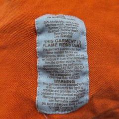 Tyndale Flame Resistant Shirt Mens 2XL Henley Orange HRC1 Long Sleeve Work