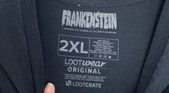 FRANKENSTEIN Lootwear Lootcrate Black Shirt Universal City Studios XL HALLOWEEN