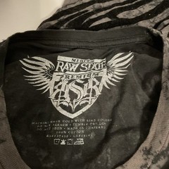 Raw State Shirt Mens MED Black Distressed Graphic Tee