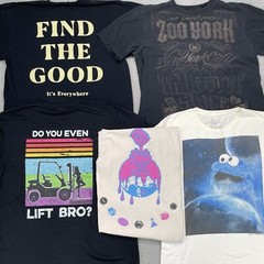 T Shirt Lot of 5 Mens Large Zoo York + Mix Brands Surf Skate Y2K Grapic Academia