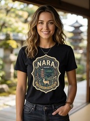 Nara Japan Temple Deer Graphic T-Shirt Unisex Travel Tee
