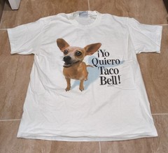 Vintage 90s Taco Bell Shirt Yo Quiero Dog 1998 Want Some White Sz L