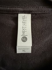 Next Level Cotton Short Sleeve T-Shirt 3600 Black Sizes L and XL