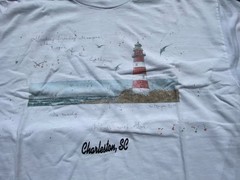 VTG 1990 Charleston South Carolina Lighthouse Seagulls Tourist Jerzees T Shirt L