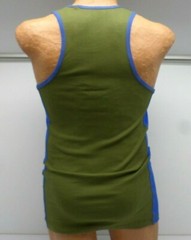 Jocko Mens Jake Side Stripe Racerback Tank Top Army/Royal Sz Md-4X #8122 189A