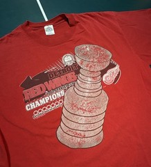 Vintage Detroit Red Wings Stanley Cup Champions 2002 T Shirt Men’s XL Red