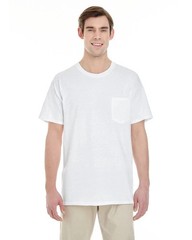 4-Pack White Gildan Unisex Heavy Cotton Pocket Stylish Casual Plain T-Shirt G530
