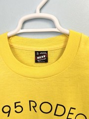 Vintage 90s Rodeo T-Shirt Yellow XL Fruit of the Loom Best USA Made Bull