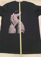 Bella+Canvas Mens Graphic T-Shirt Sz XL Black Stripe Abstract Female Figure Crew
