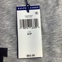 Polo Ralph Lauren Mens Custom Slim Fit RL Graphic T-Shirt Grey Size S NWT
