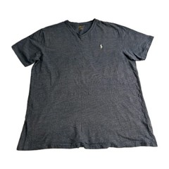 Polo Ralph Lauren Men’s XL V-Neck T-Shirt Grey Charcoal Marl Cotton Pony Logo