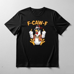 F-Caw-F Chicken Funny Rooster Meme T-Shirt Sarcastic Vintage Graphic Tee Gift