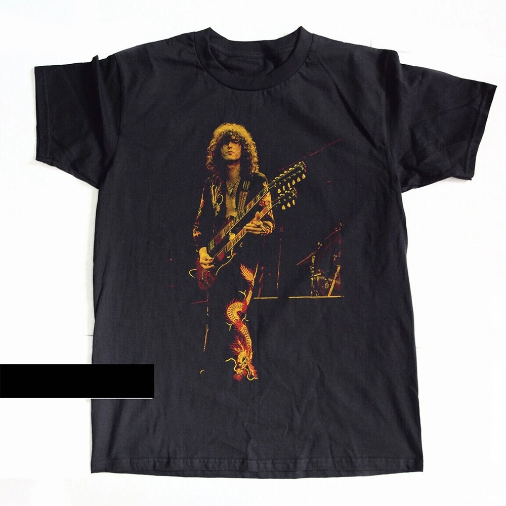 Classic Jimmy Page Black Cotton T-Shirt Unisex Rock Guitar Legend Tee S–5XL