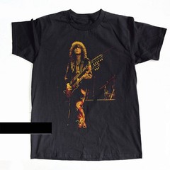 Classic Jimmy Page Black Cotton T-Shirt Unisex Rock Guitar Legend Tee S–5XL