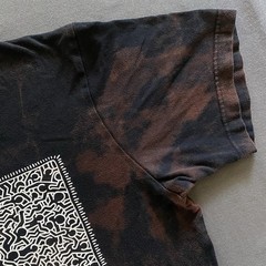 Uniqlo X Keith Haring T Shirt Mens Size Medium Black Bleach Dye Pop Art Artist