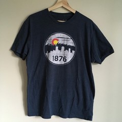 Colorado Graphic T-Shirt Navy Blue Mountain Tee Large
