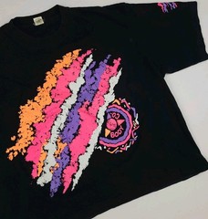 Vintage 90s The Body Co Abstract Print T Shirt Cropped Fit Beach Summer Surf Usa