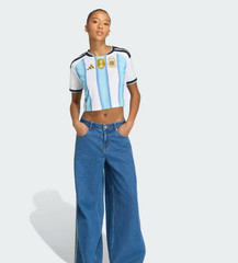 Adidas Argentina 26 Home Crop Jersey Women Shirt White Icey Blue KE5982
