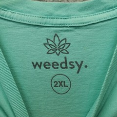 Weedsy Shirt Mens Size 2XL Multi Long Sleeve Medium Wash Crew Neck Logo Pullover