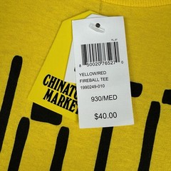 Chinatown Market T-Shirt Smiley Original Size Medium Yellow Fireball Crew Neck
