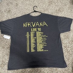 Nirvana Men’s Smiley 1993 Tour Graphic Distress Relax Boxy Tee Size 2XL