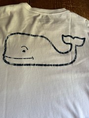 Vineyard Vines Men’s XL White 100% Cotton L/S Whale Graphic Crew Neck Pocket Tee