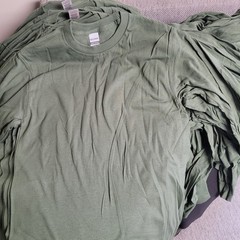 Gildan G540 Men’s Heavy Cotton Preshrunk Long Sleeve Shirt Green Size Small