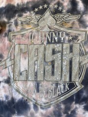 Johnny Cash T-Shirt Mens L-Xl 46 “Chest Brown Tie Dyed Graphic Western Music