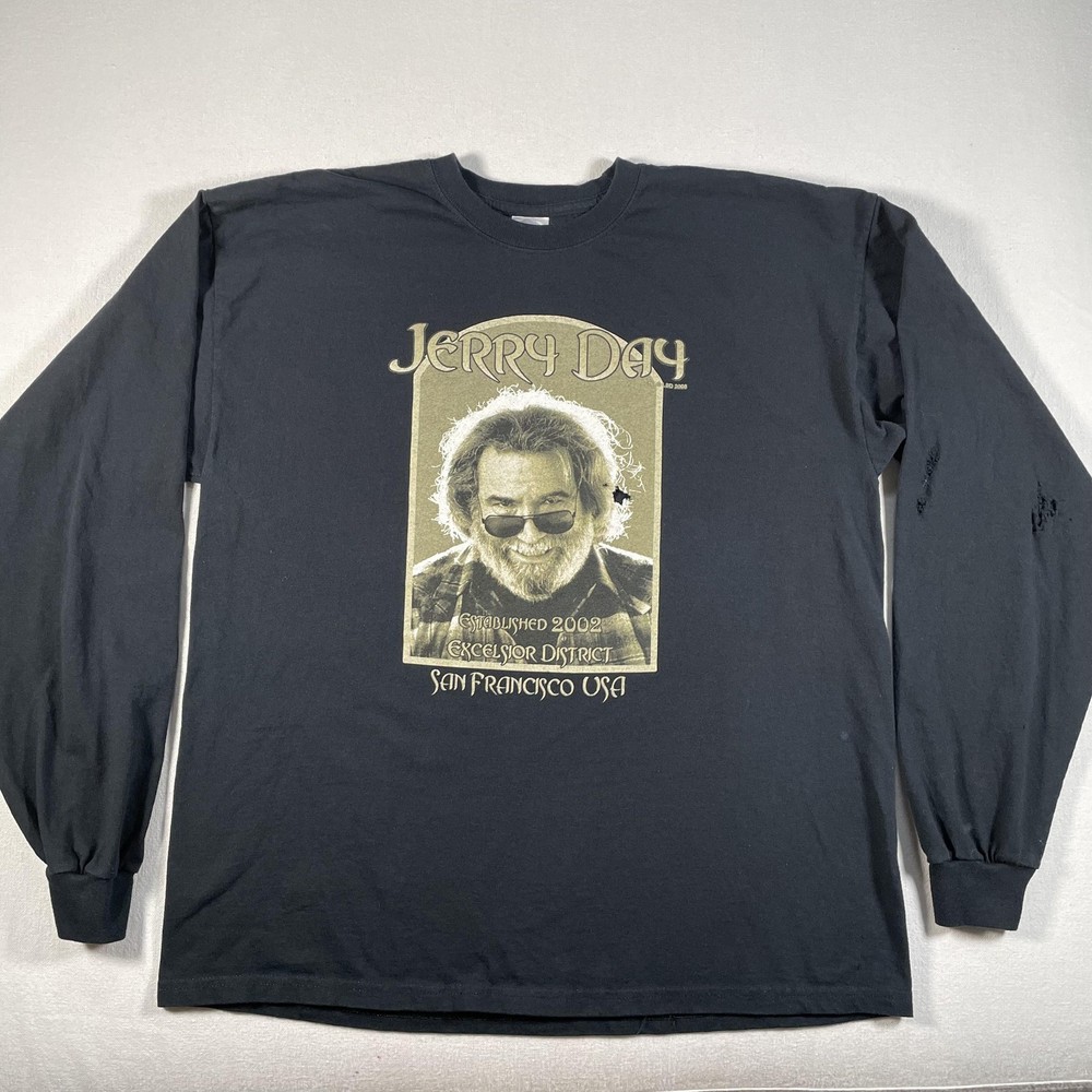 Vintage Jerry Garcia Shirt Mens XL Black San Francisco Music Festival 2008
