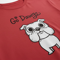 Go Dawgs Bulldog T-Shirt – Cute Dog Graphic Red Tee – UGA Football Game Day