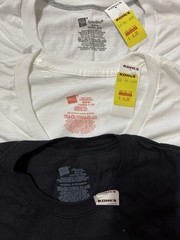 Men’s Hanes MEDIUM 3 Ultimate Soft Undershirts 1 Black Crew – 2 White V-Neck