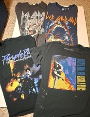 13 Pc Classic Rock Distressed Thrashed Workwear Tees AC/DC Def Leppard Van Halen