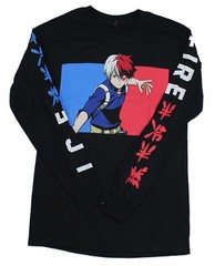 My Hero Academia Long Sleeve Mens T-Shirt – Todoroki Fire & Ice Sleeves