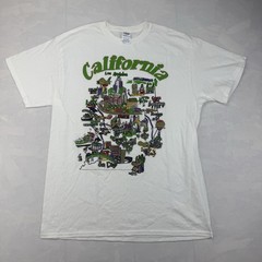 Vintage California Los Angeles Map Graphic T-Shirt Delta Pro Weight L