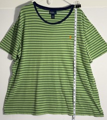 POLO by RALPH LAUREN Men’s Lime Green w/Navy Stripe Short Sleeve Tshirt Size XXL
