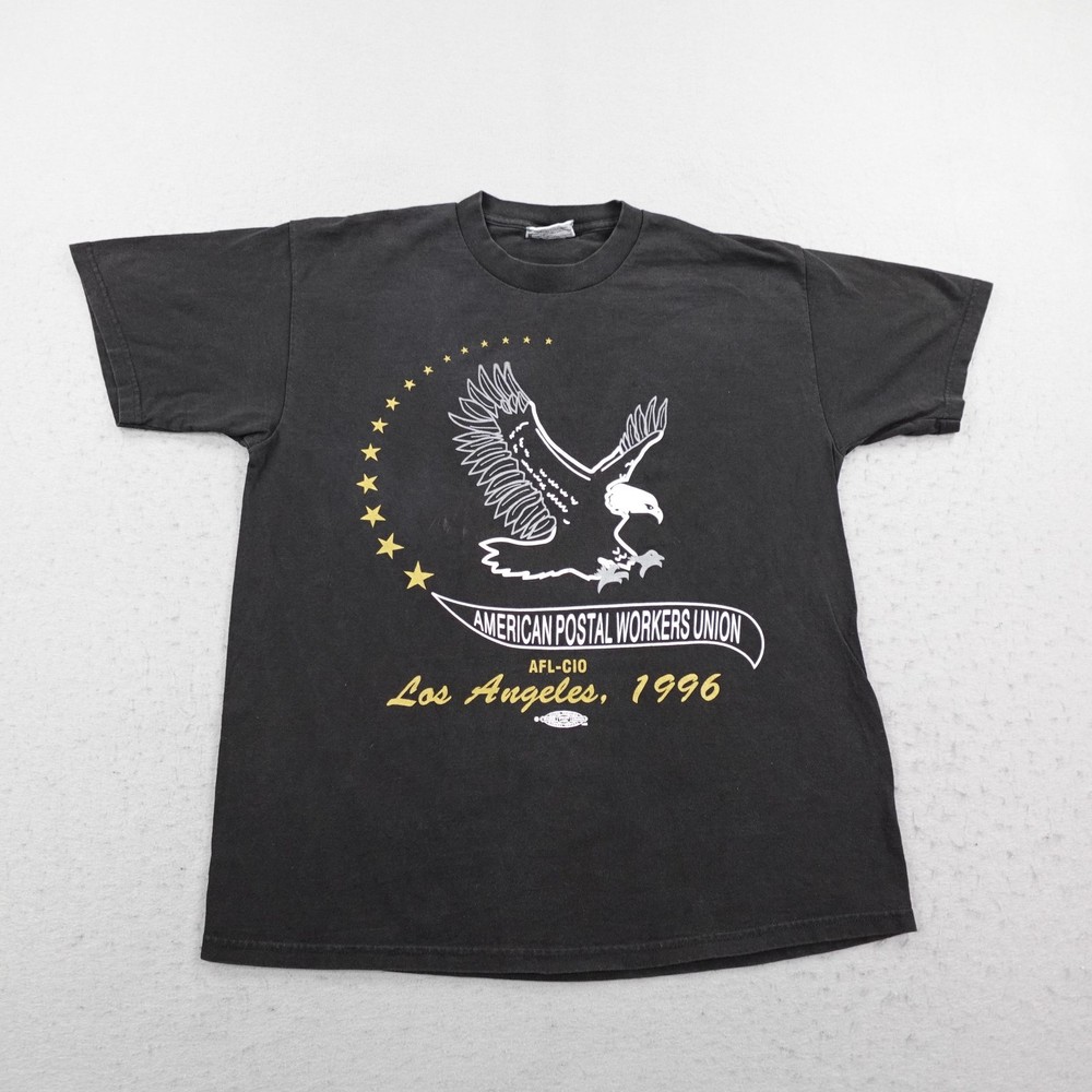 Vintage American Postal Workers Union Shirt Mens Large Eagle Los Angeles 90s